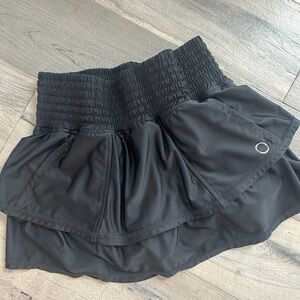Black Athletic Ruffle Bubble Skirt